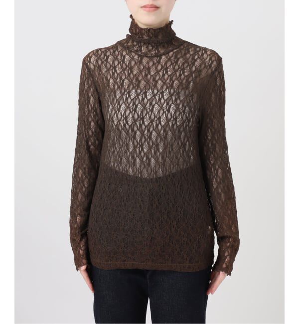 SLOBE IENA「《一部カラーWEB限定あり/追加》ストレッチレースタートルプルオーバー」|Tシャツ・カットソー|