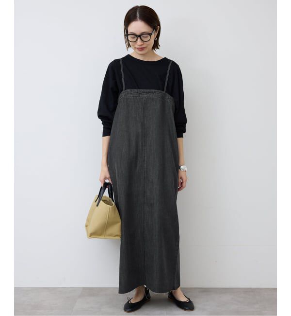 SLOBE IENA「《予約》LEDENIM ナローフレアデニムジャンパースカート」|ワンピース|