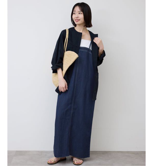 SLOBE IENA「《予約》LEDENIM ナローフレアデニムジャンパースカート」|ワンピース|