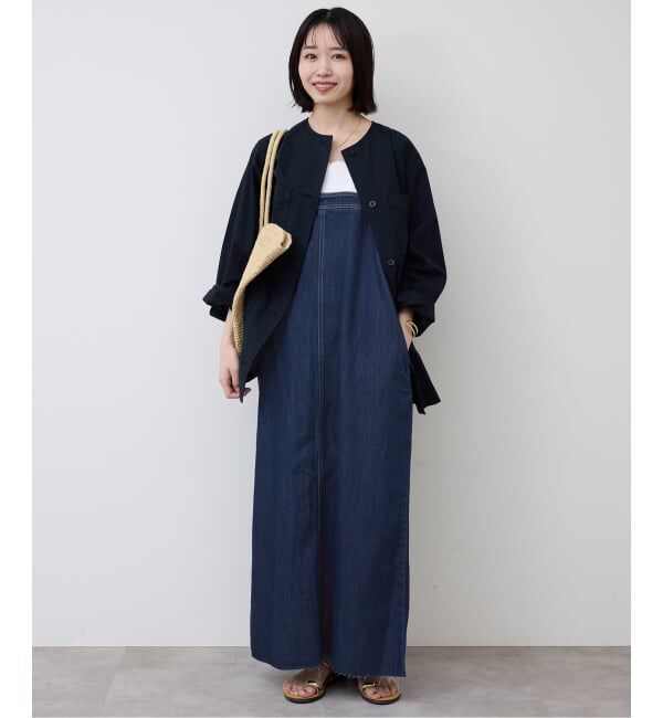 SLOBE IENA「《予約》LEDENIM ナローフレアデニムジャンパースカート」|ワンピース|