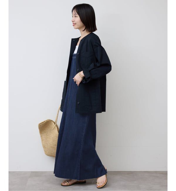 SLOBE IENA「《予約》LEDENIM ナローフレアデニムジャンパースカート」|ワンピース|