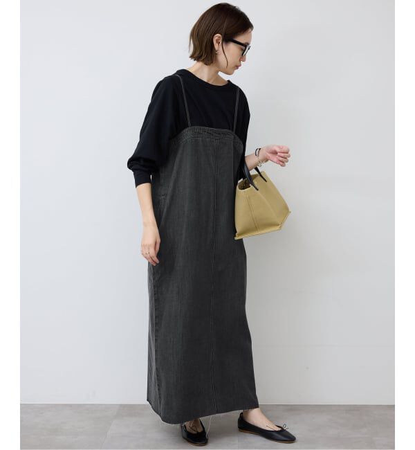 SLOBE IENA「《予約》LEDENIM ナローフレアデニムジャンパースカート」|ワンピース|