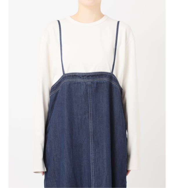 SLOBE IENA「《予約》LEDENIM ナローフレアデニムジャンパースカート」|ワンピース|