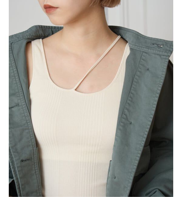 IENA LA BOUCLE「HAKUJI/ハクジ RANDOM RIB ASYM BRA  H232590」|Tシャツ・カットソー|ナチュラル