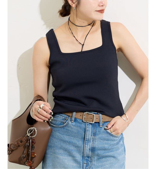 JOURNAL STANDARD「《追加2》スクエアネックニットタンク」|タンクトップ|ネイビー