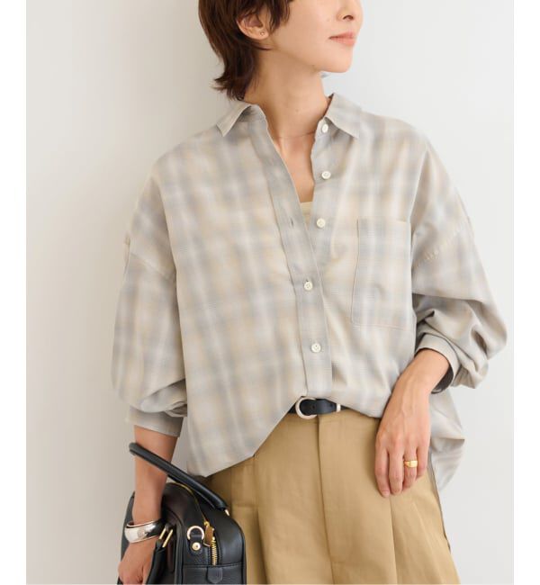 JOURNAL STANDARD relume「オーガニックコットンミックスオンブレチェック」|シャツ・ブラウス|ベージュ