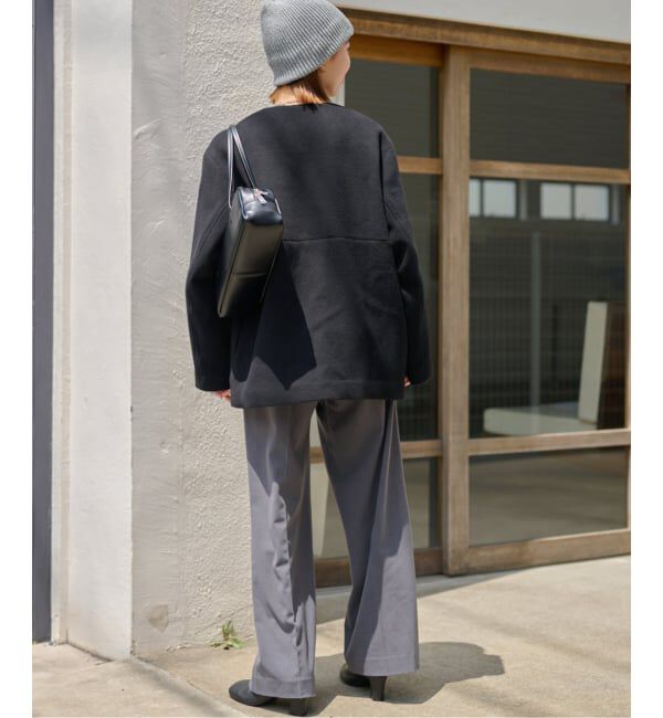 JOURNAL STANDARD relume「《追加》スーパーファインビーバークルーネックコート」|ノーカラーコート|