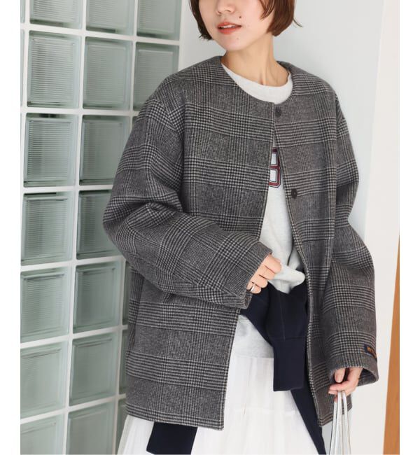 JOURNAL STANDARD relume「《追加》スーパーファインビーバークルーネックコート」|ノーカラーコート|