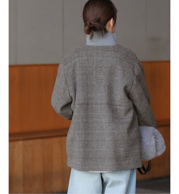 JOURNAL STANDARD relume「《追加》スーパーファインビーバークルーネックコート」|ノーカラーコート|