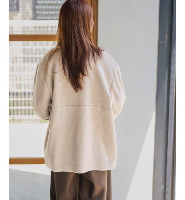 JOURNAL STANDARD relume「《追加》スーパーファインビーバークルーネックコート」|ノーカラーコート|