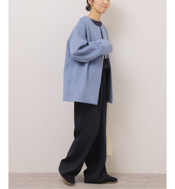 JOURNAL STANDARD relume「《追加》スーパーファインビーバークルーネックコート」|ノーカラーコート|