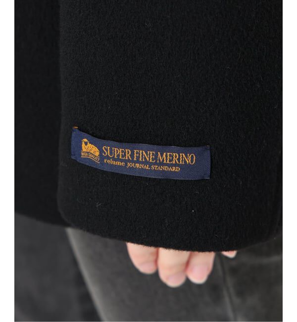 JOURNAL STANDARD relume「《追加》スーパーファインビーバークルーネックコート」|ノーカラーコート|