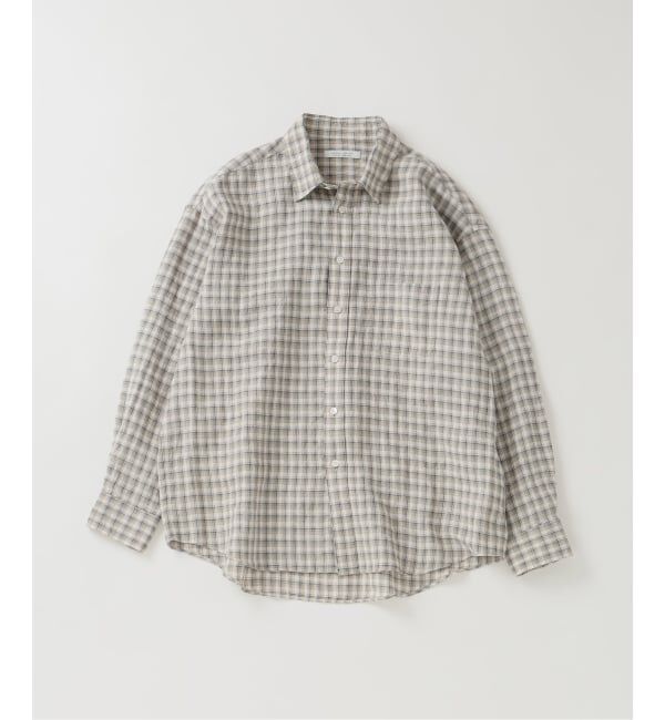 JOURNAL STANDARD「《予約》チェック ソフト リネン シャツ」|シャツ・ブラウス|ベージュ