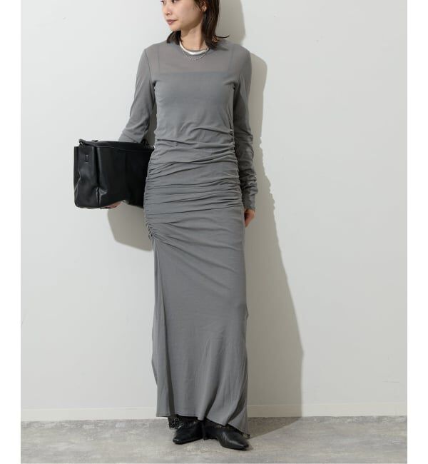 JOURNAL STANDARD「別注【Ayumi.Hamamoto&times;JOURNALSTANDARD】Draping Sheer Dress」|ワンピース|グレー