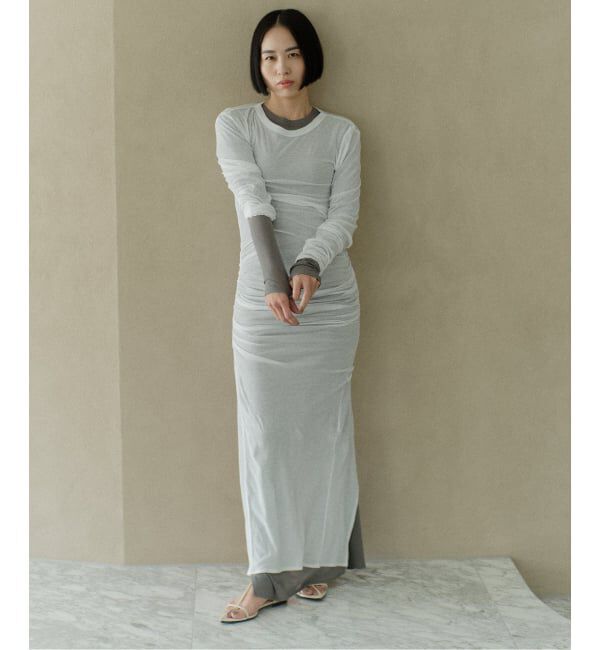 JOURNAL STANDARD「別注【Ayumi.Hamamoto&times;JOURNALSTANDARD】Draping Sheer Dress」|ワンピース|ホワイト