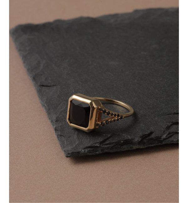 Lilas by Spick&Span「オニキス8角2ラインブラックダイヤリング K10」|リング|