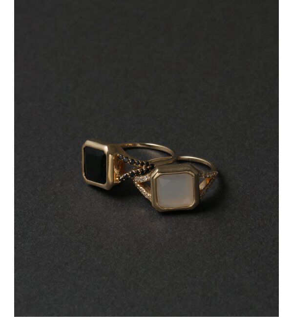 Lilas by Spick&Span「オニキス8角2ラインブラックダイヤリング K10」|リング|