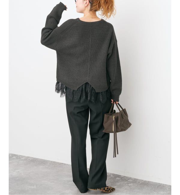 Spick and Span「《手洗い可》起毛タックテーパードパンツ」|スラックス|