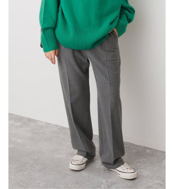 Spick and Span「《手洗い可》起毛タックテーパードパンツ」|スラックス|
