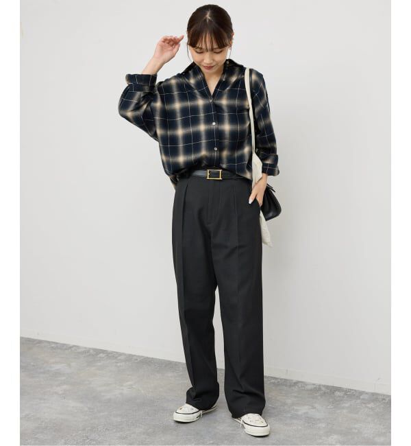 Spick and Span「《手洗い可》起毛タックテーパードパンツ」|スラックス|