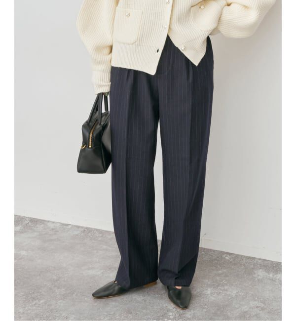 Spick and Span「《手洗い可》起毛タックテーパードパンツ」|スラックス|