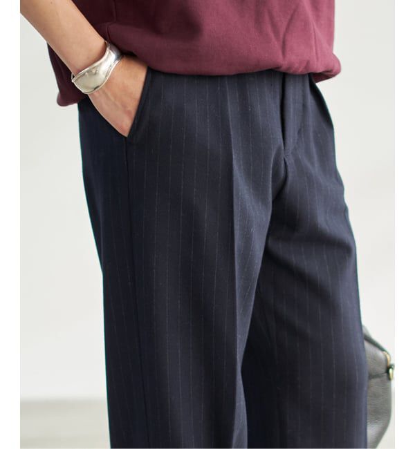 Spick and Span「《手洗い可》起毛タックテーパードパンツ」|スラックス|