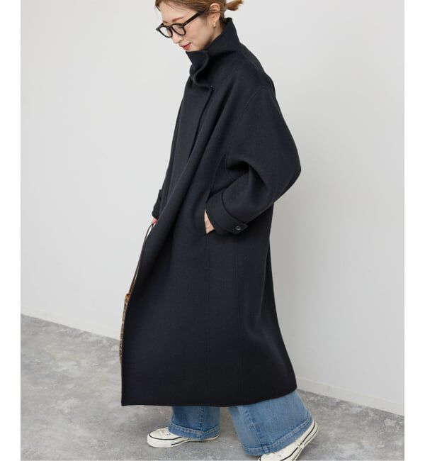 Spick and Span「《WEB限定 / 追加2》ビーバーニュアンスカラーオーバーコート」|ノーカラーコート|