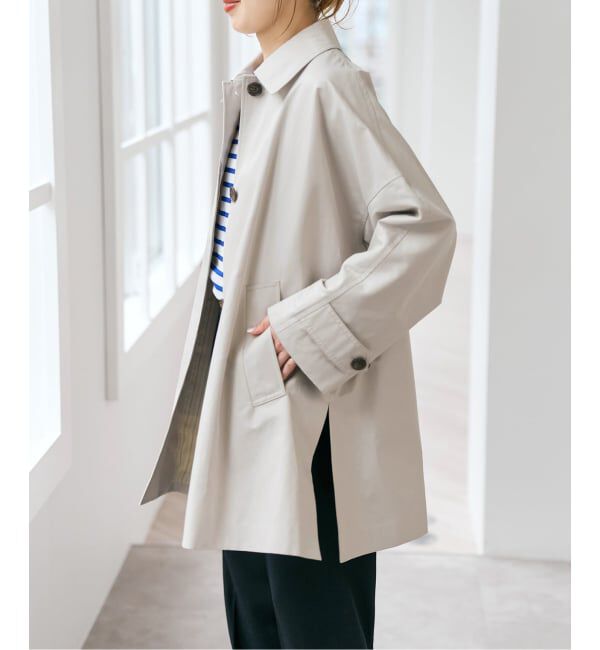 Spick and Span「《予約》T/Cギャバステンカラーハーフコート」|ステンカラーコート|