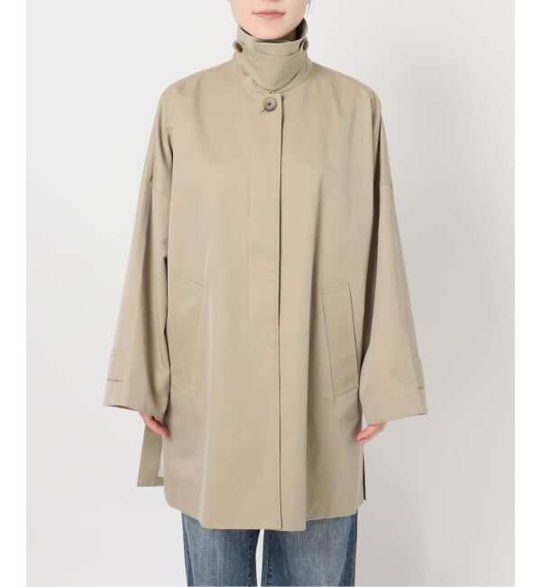 Spick and Span「《予約》T/Cギャバステンカラーハーフコート」|ステンカラーコート|