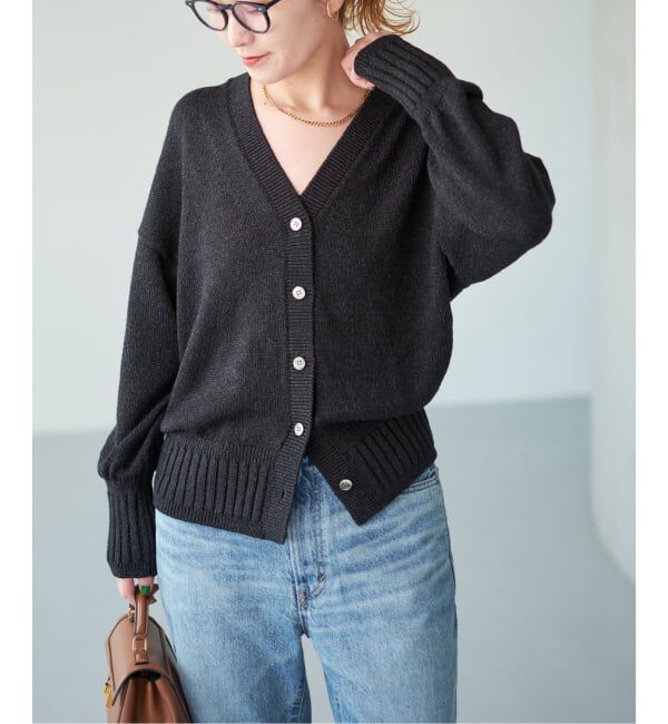 Spick and Span「《追加予約》レーヨンペーパーヤーンVネックカーディガン」|カーディガン|