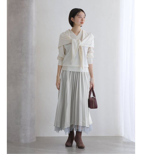  「【洗える】ダブルアコーディオンプリーツスカート」|スカート|