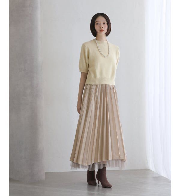  「【洗える】ダブルアコーディオンプリーツスカート」|スカート|