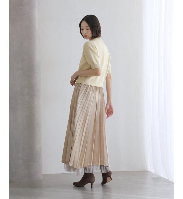  「【洗える】ダブルアコーディオンプリーツスカート」|スカート|