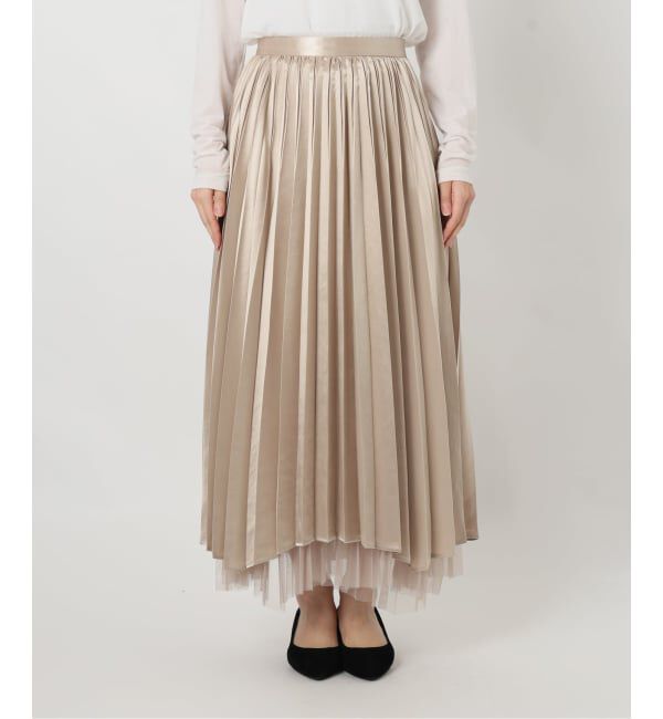  「【洗える】ダブルアコーディオンプリーツスカート」|スカート|