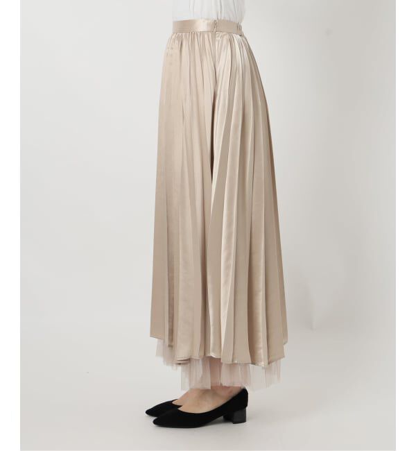 「【洗える】ダブルアコーディオンプリーツスカート」|スカート|