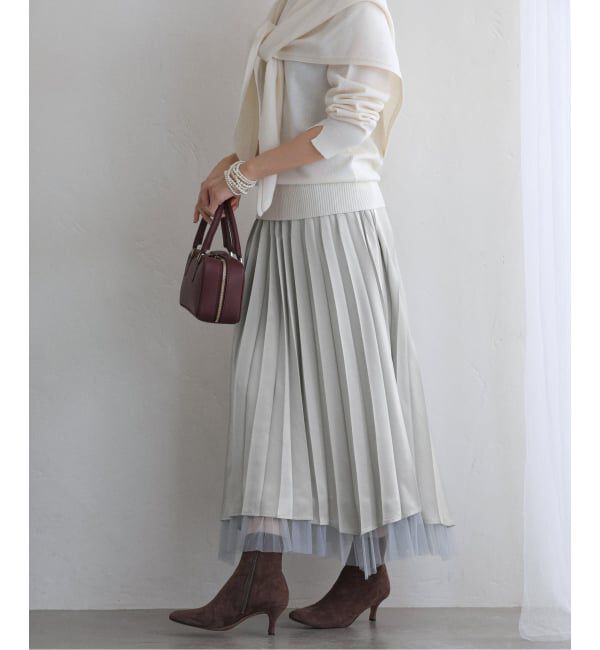  「【洗える】ダブルアコーディオンプリーツスカート」|スカート|