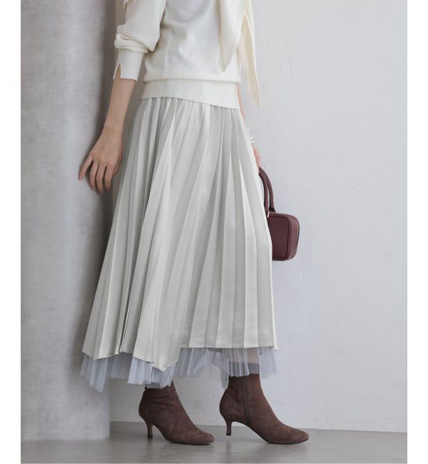  「【洗える】ダブルアコーディオンプリーツスカート」|スカート|