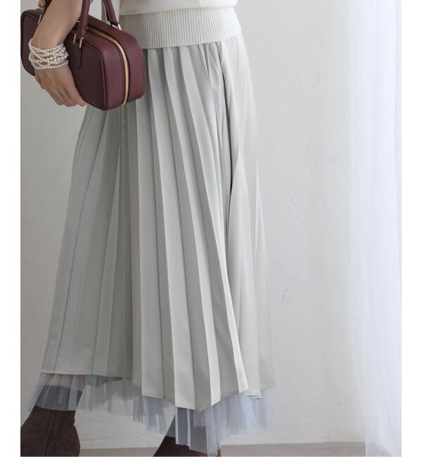  「【洗える】ダブルアコーディオンプリーツスカート」|スカート|