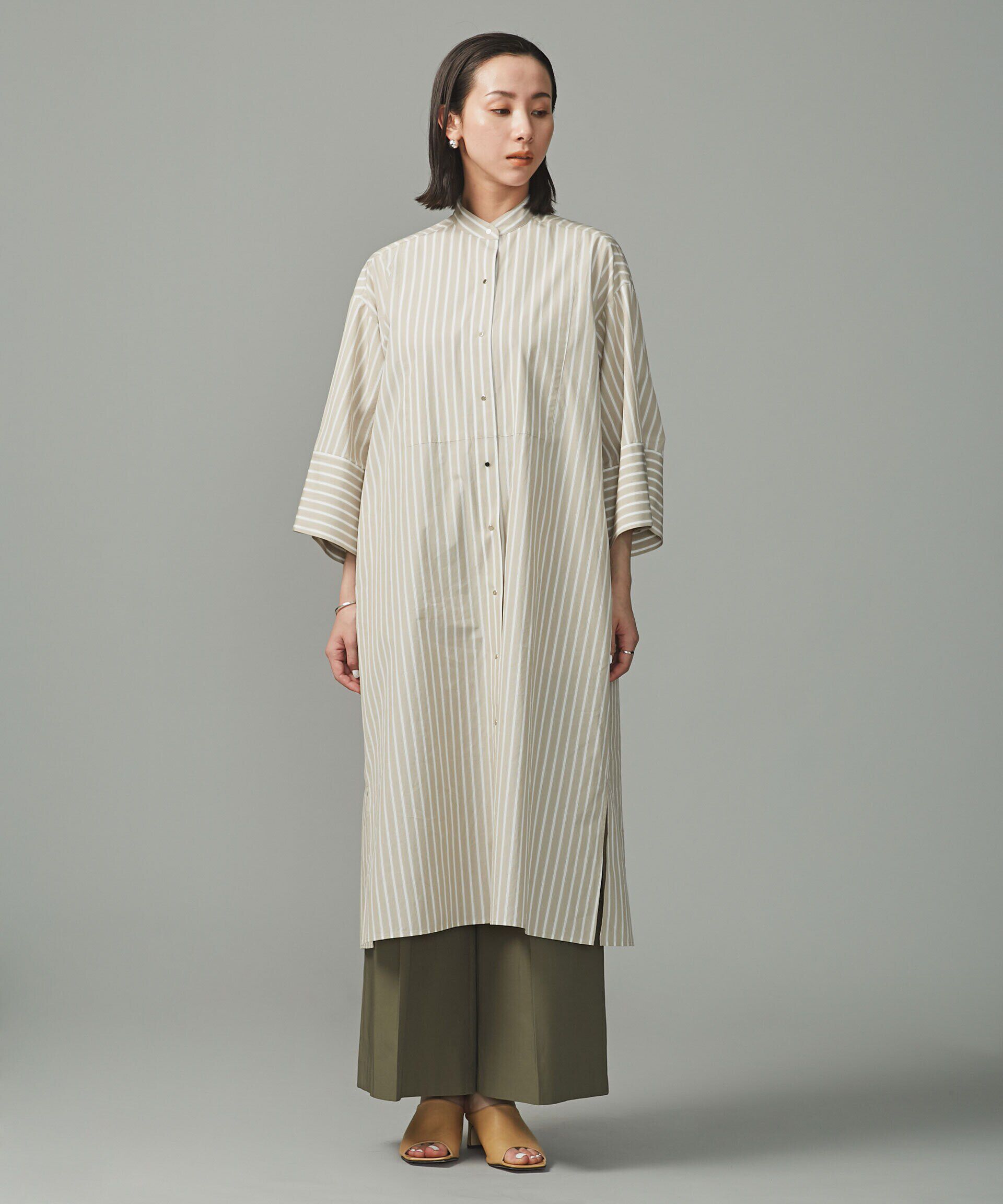 nano･universe「スタンドカラーシャツワンピース」|ワンピース|