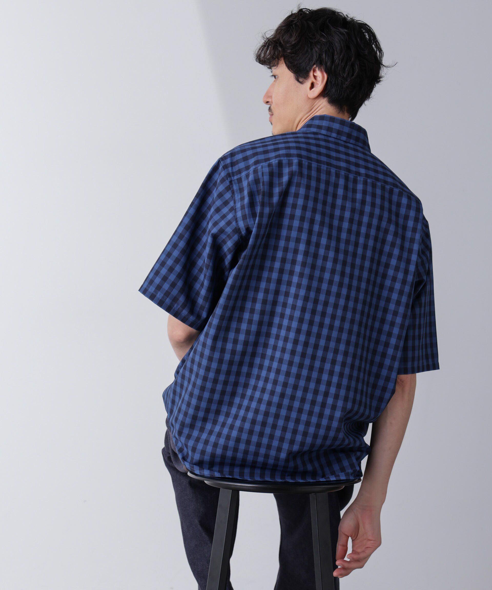 nano･universe「リラックスギンガムシャツ 半袖」|シャツ・ブラウス|
