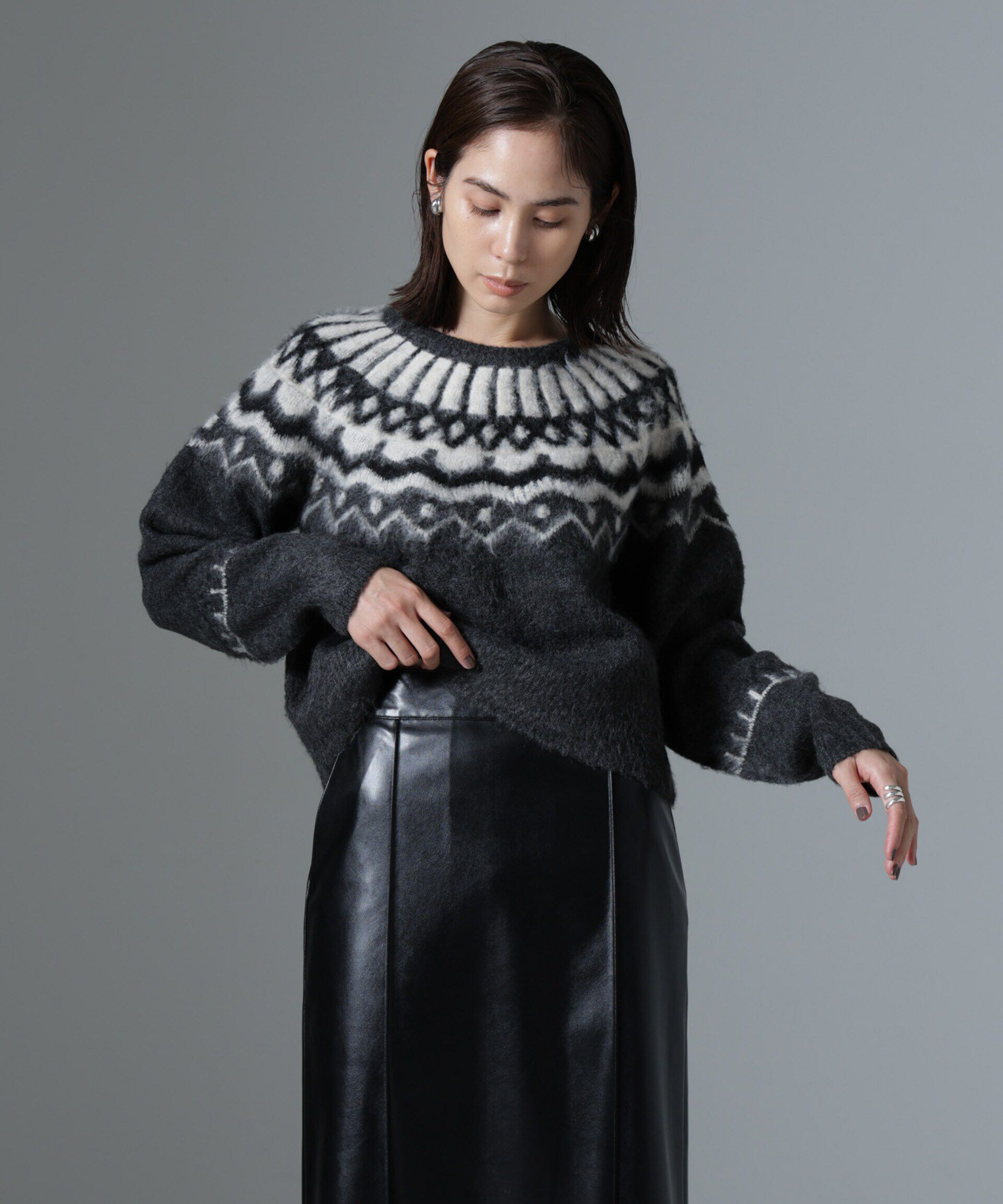 nano･universe「求心柄ニット」|ニット・セーター|