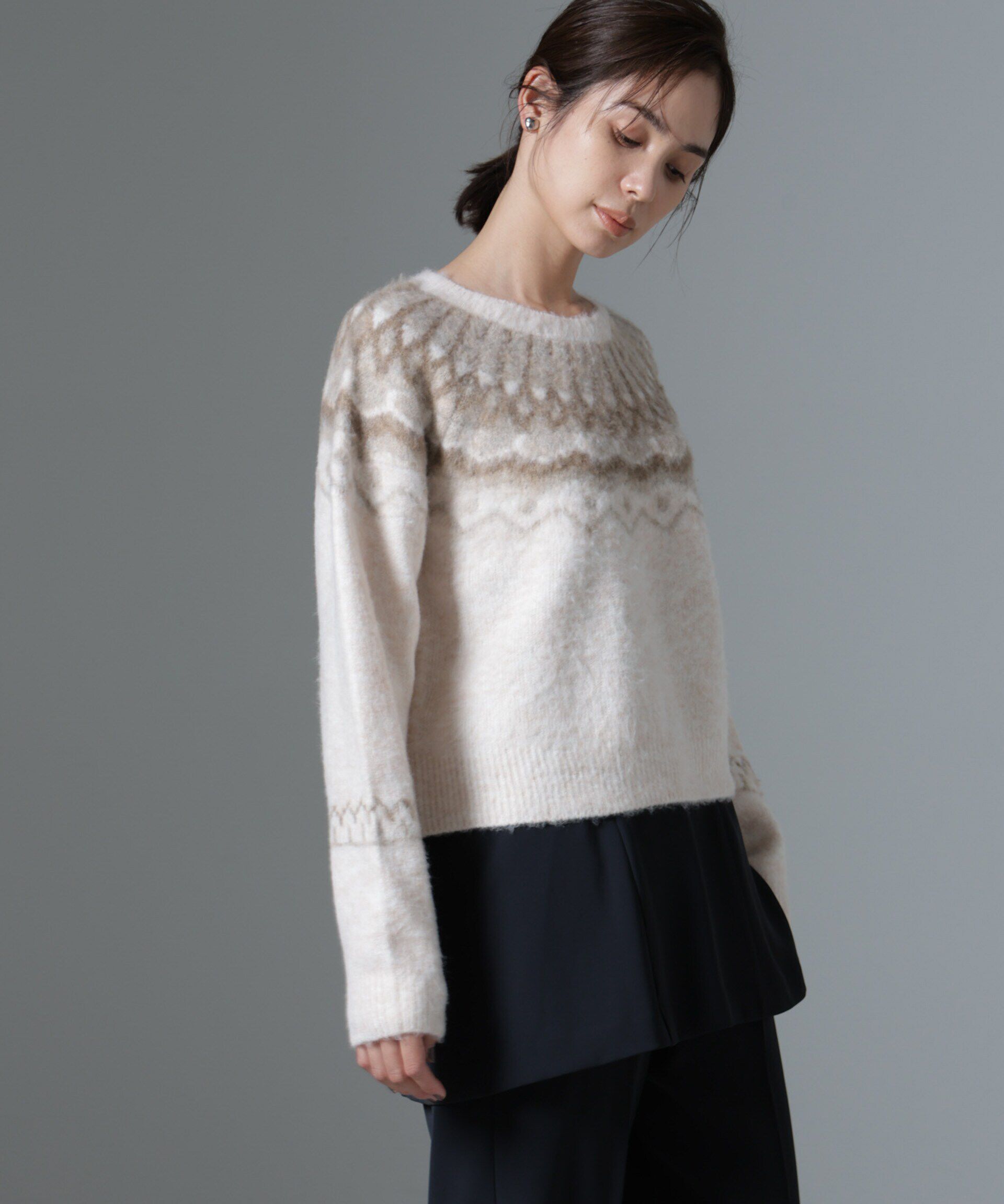 nano･universe「求心柄ニット」|ニット・セーター|アイボリー7