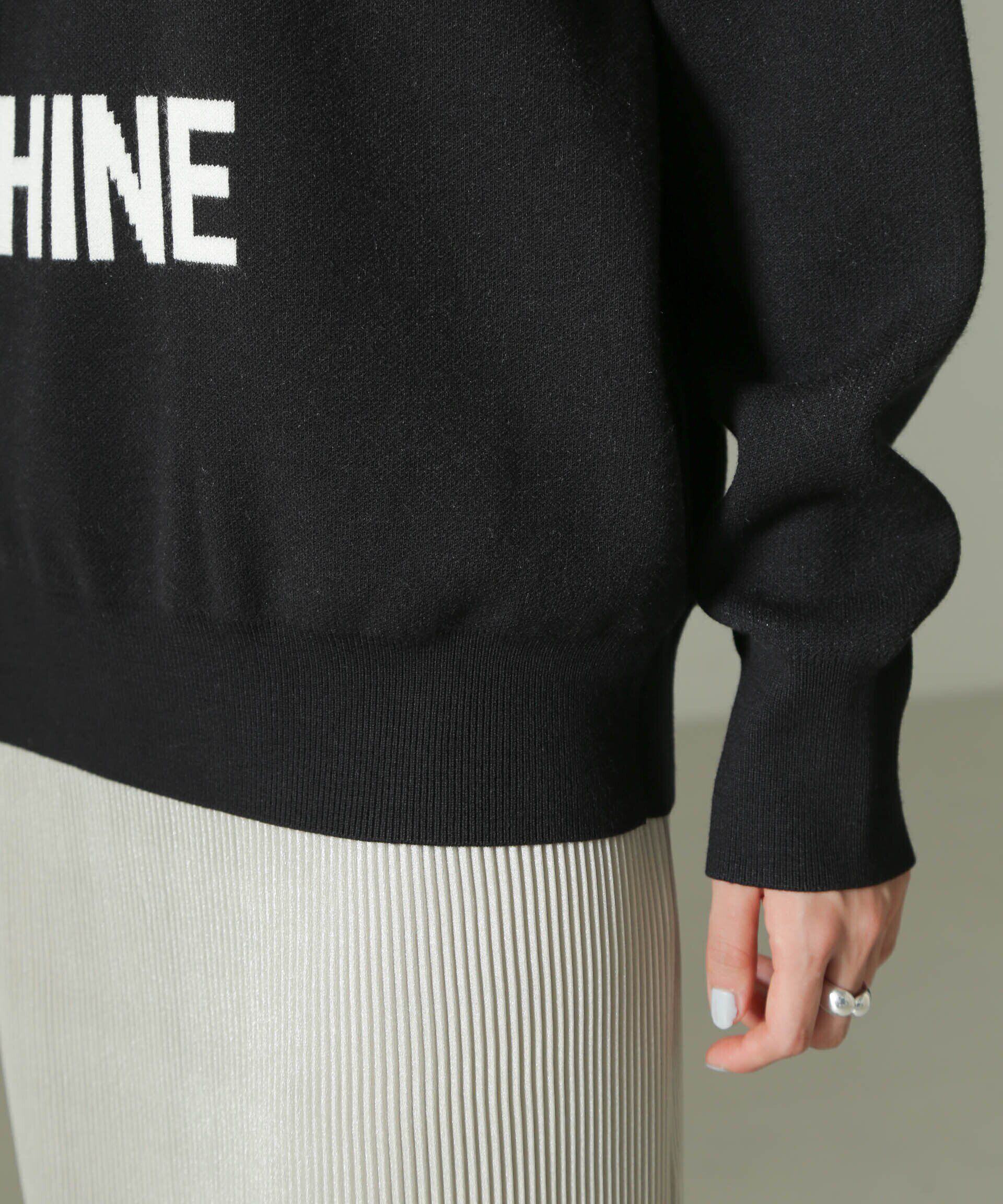 nano･universe「ダブルジャガードロゴニット」|ニット・セーター|