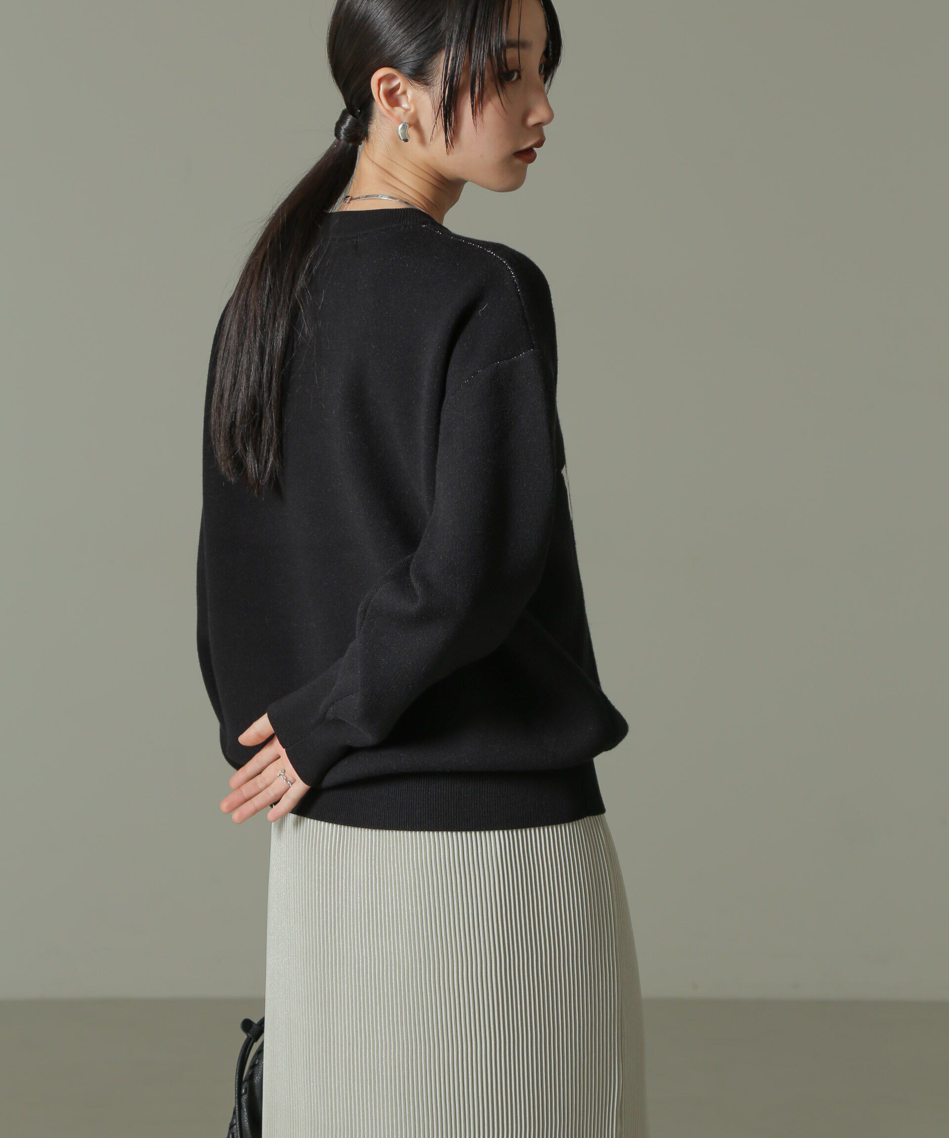 nano･universe「ダブルジャガードロゴニット」|ニット・セーター|