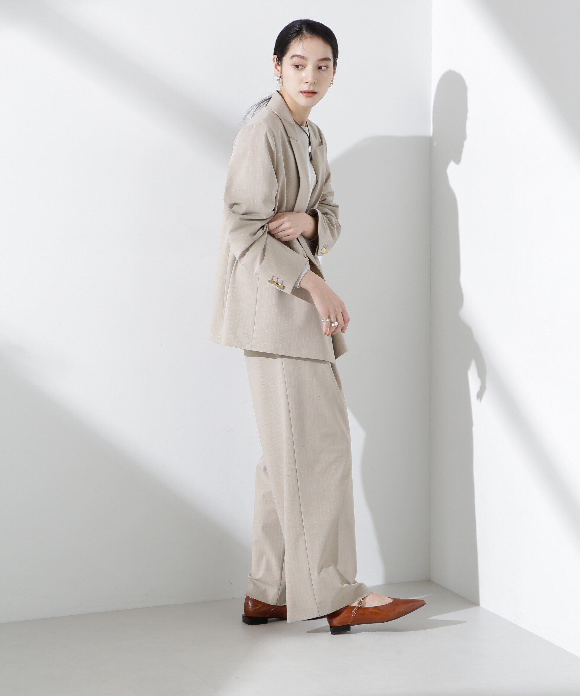 nano･universe「トロストレッチダブルジャケット(セットアップ可)」|テーラードジャケット|