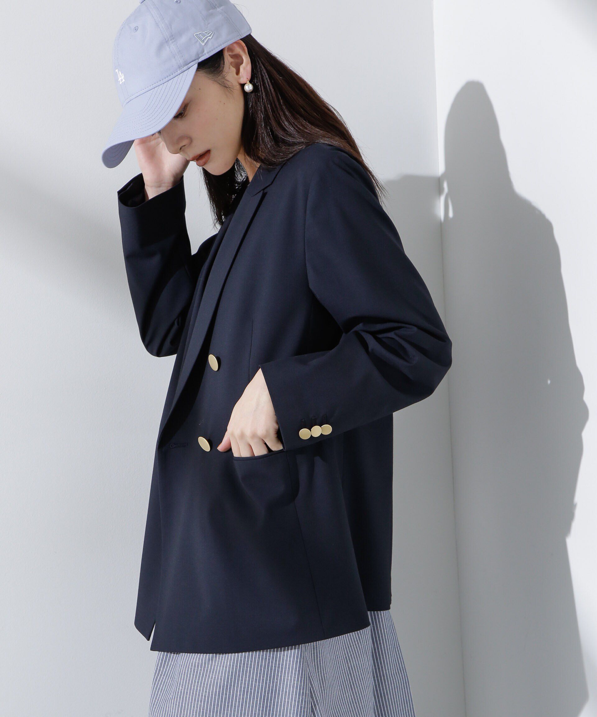 nano･universe「トロストレッチダブルジャケット(セットアップ可)」|テーラードジャケット|