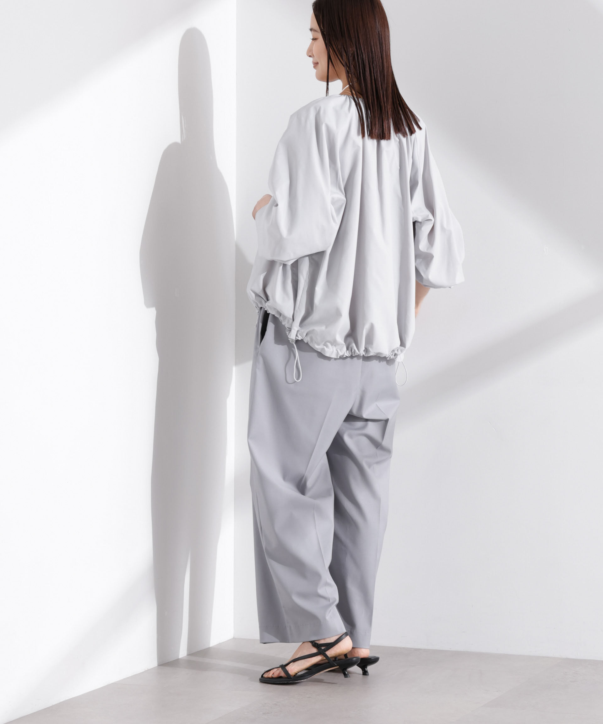 nano･universe「ソフトギャザージップブルゾン」|ブルゾン・スタジャン|