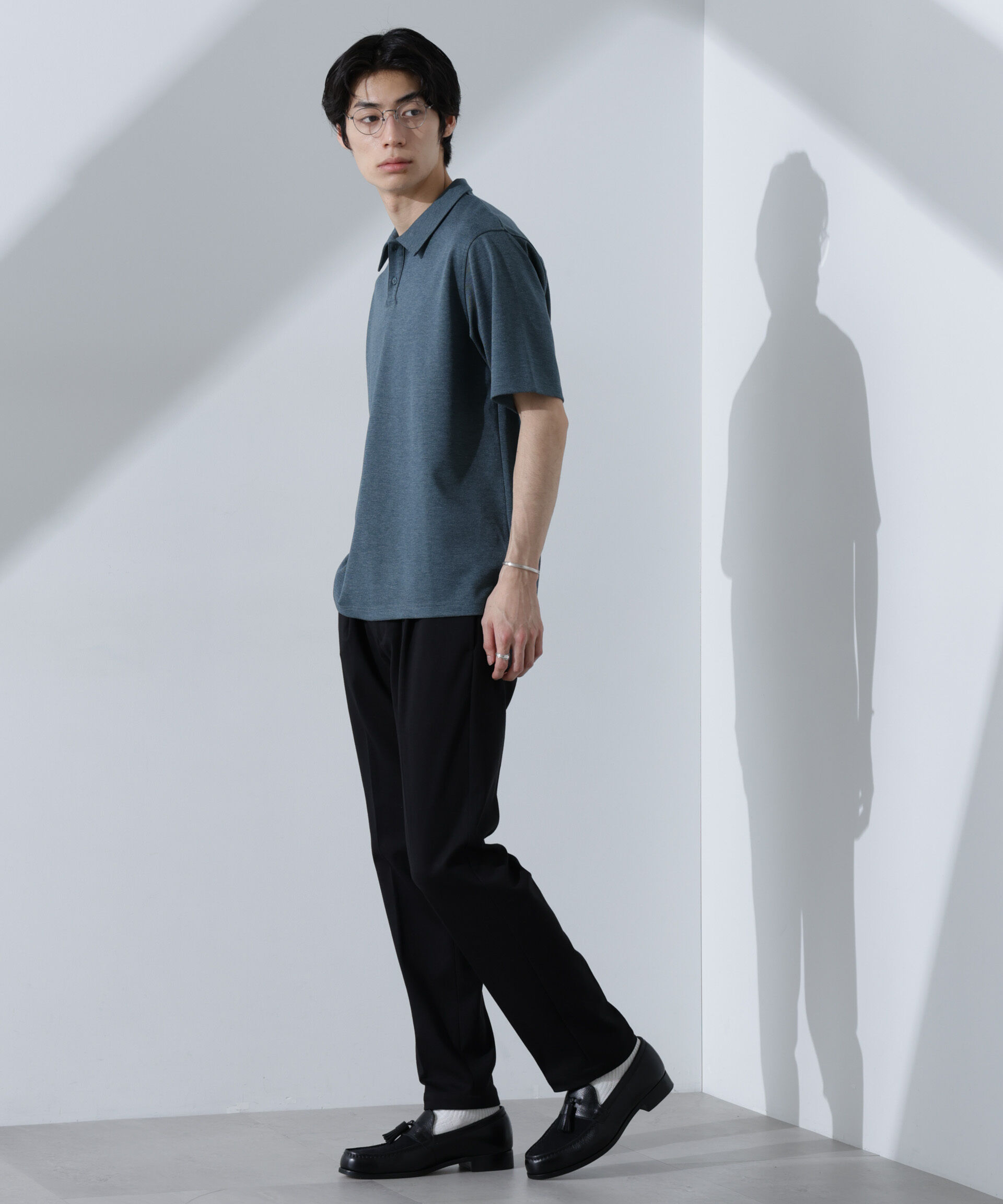 nano･universe「Pe/Ry鹿の子ポロシャツ 半袖」|Tシャツ・カットソー|