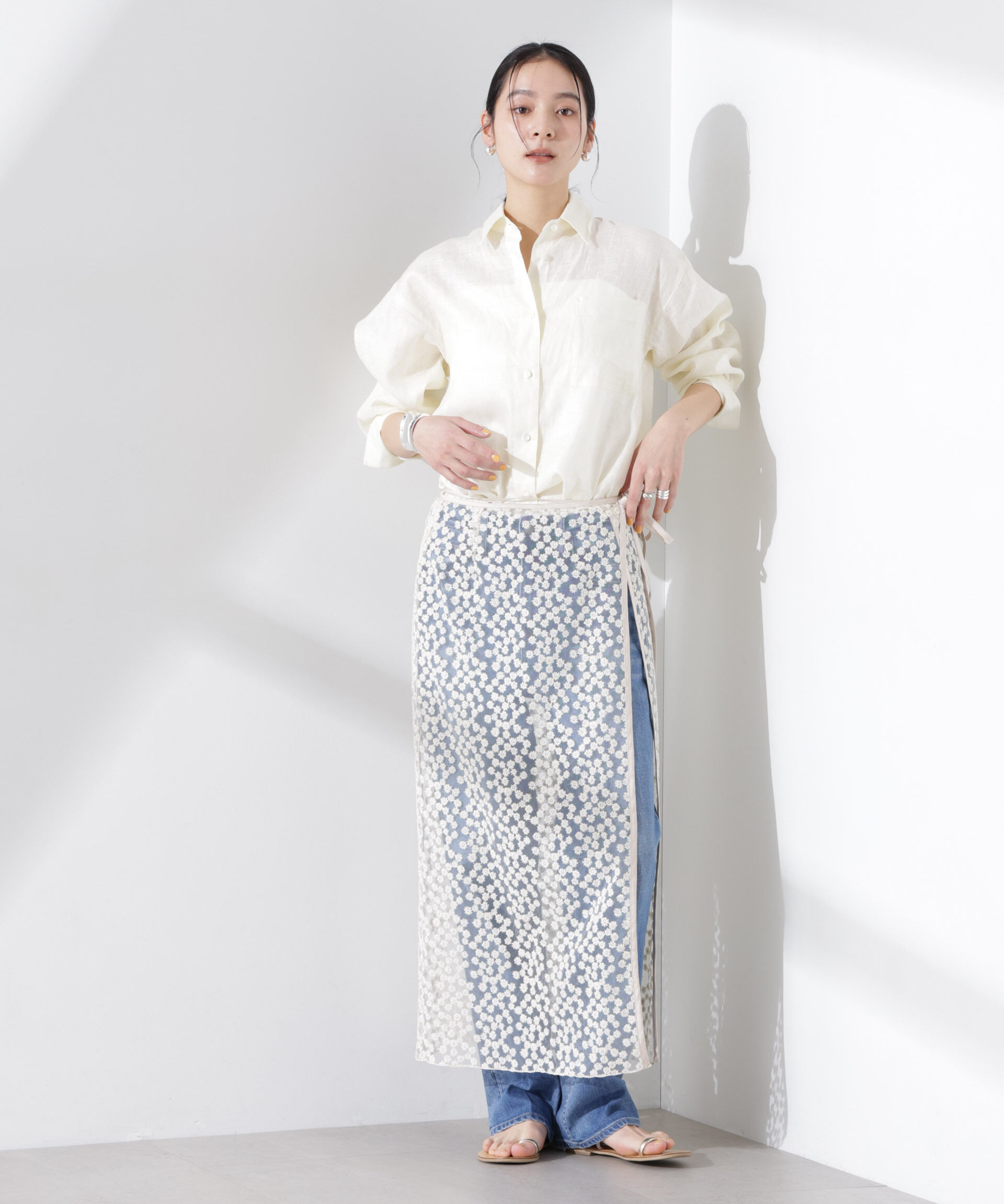 nano･universe「ヨーロピアンフラックス シアーシャツ（セットアップ可）」|シャツ・ブラウス|