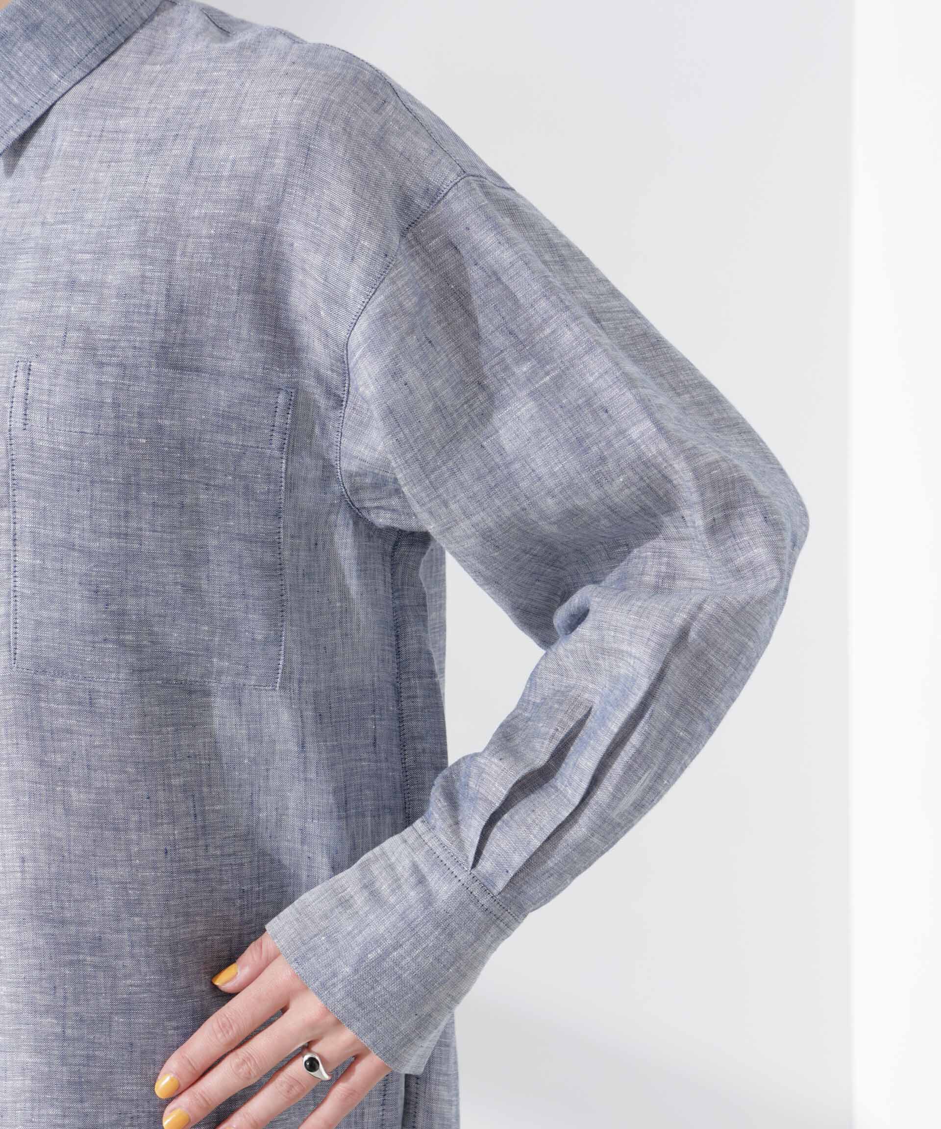 nano･universe「ヨーロピアンフラックス シアーシャツ（セットアップ可）」|シャツ・ブラウス|